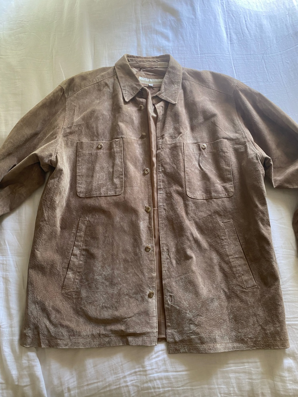 Vintage Perry Ellis Suede Shirt Jacket